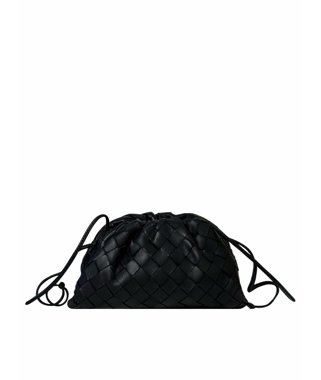 BOTTEGA VENETA Черная кожаная сумка через плечо, фото 1