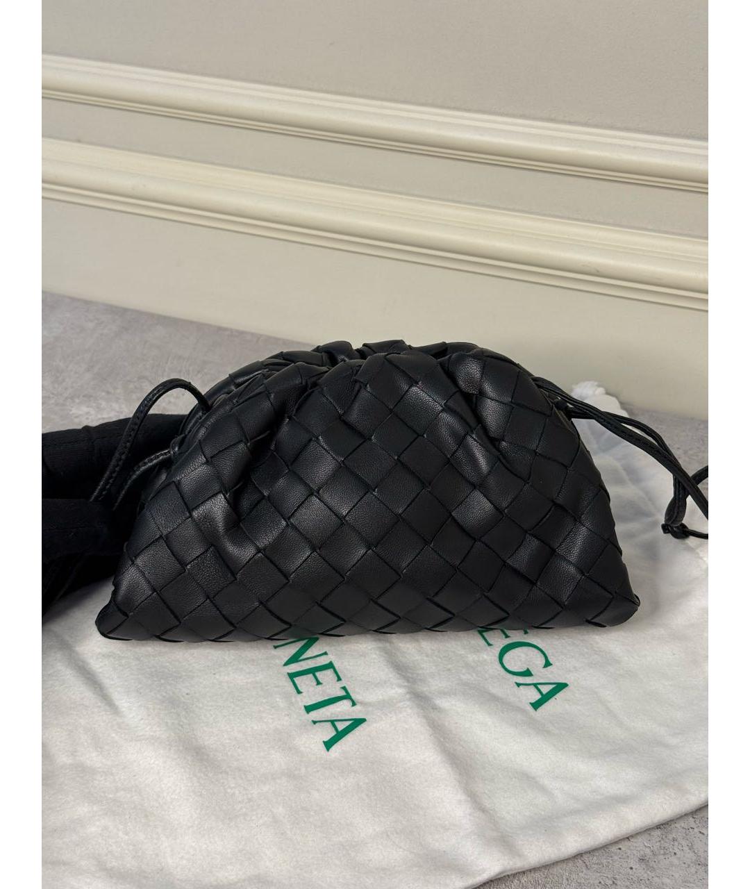 BOTTEGA VENETA Черная кожаная сумка через плечо, фото 4