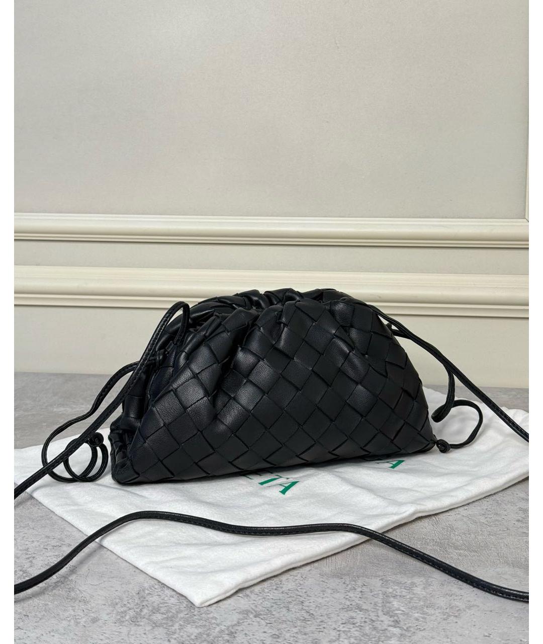 BOTTEGA VENETA Черная кожаная сумка через плечо, фото 2