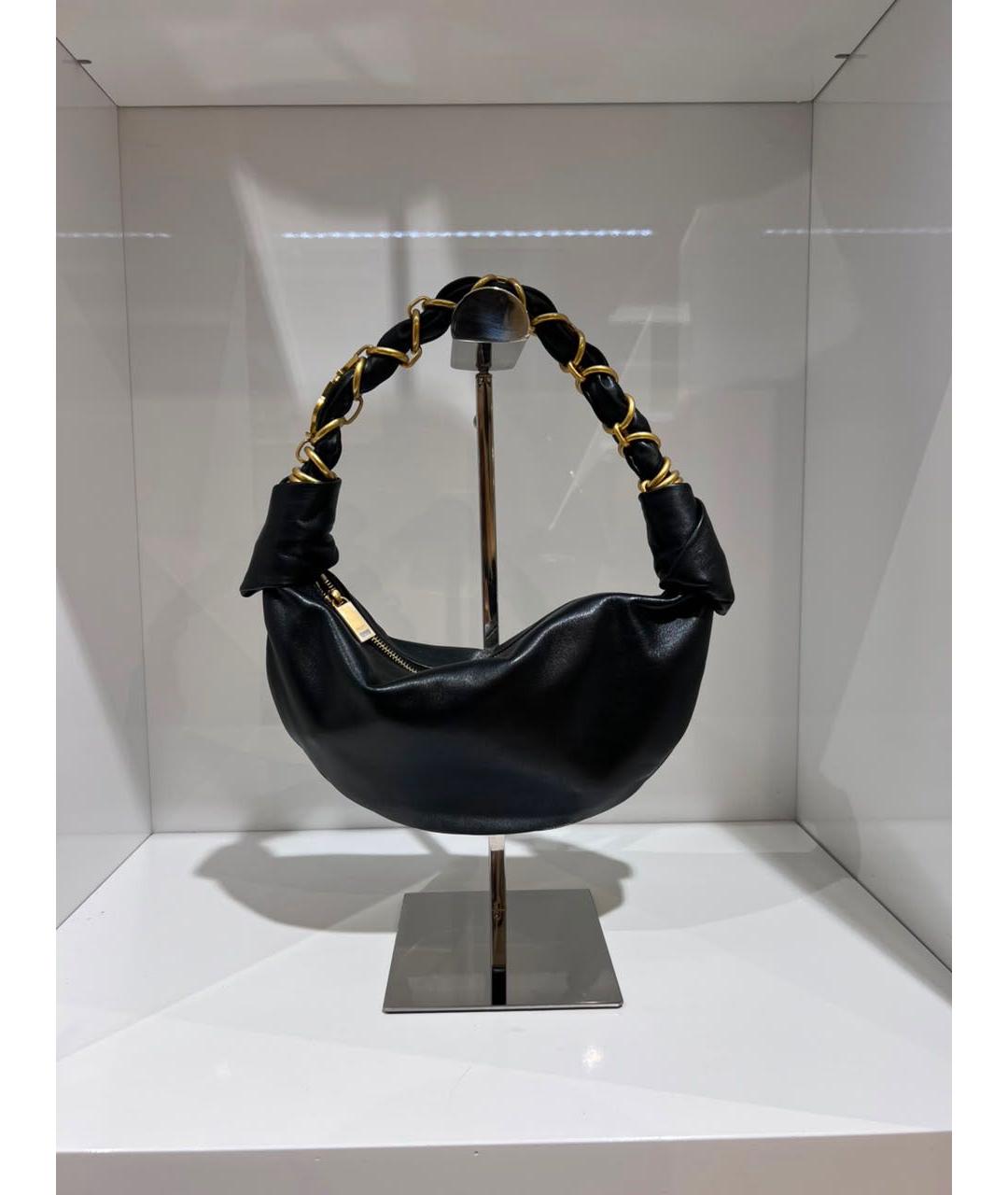 SAINT LAURENT Черная кожаная сумка с короткими ручками, фото 3