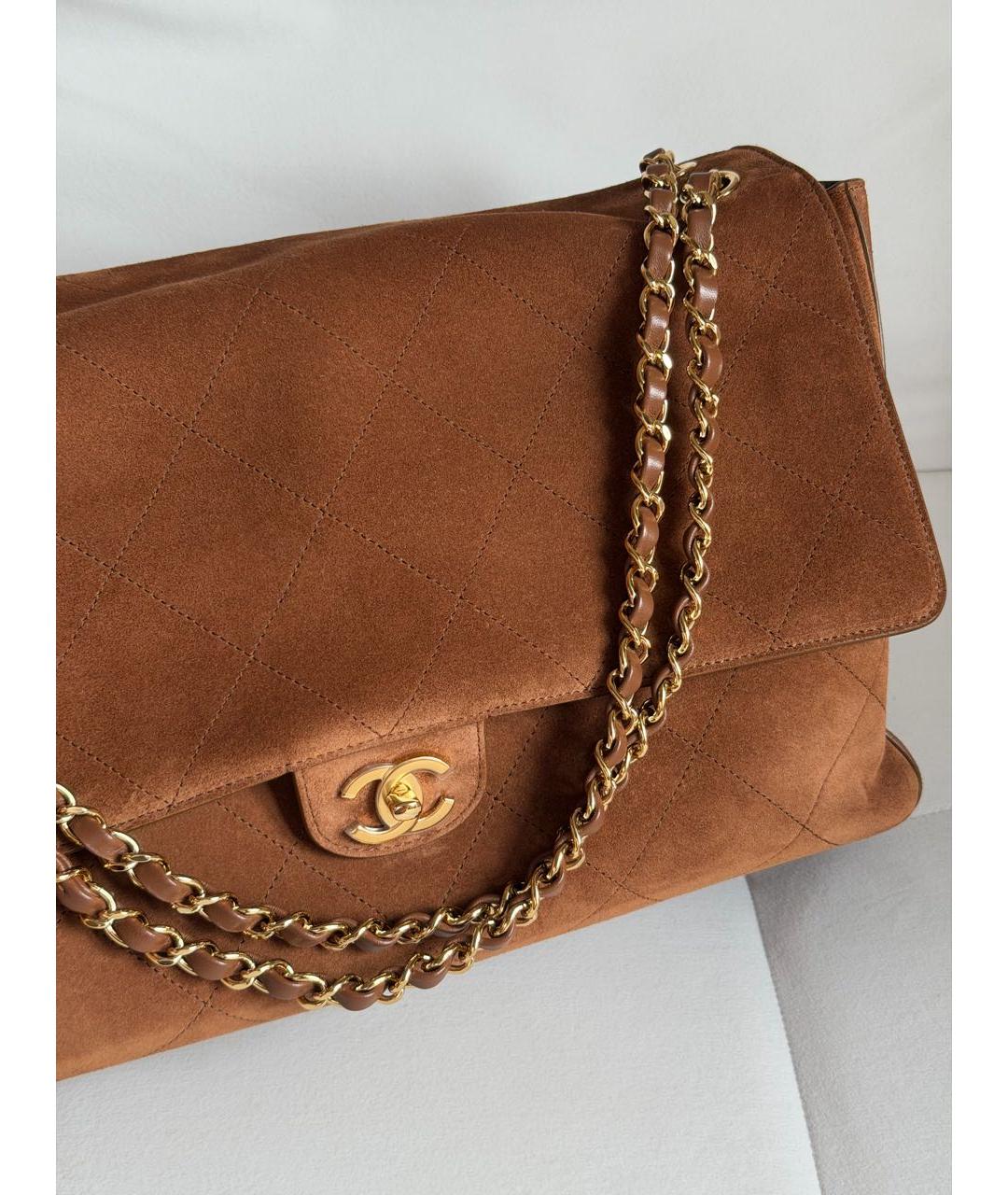 CHANEL Коричневая замшевая сумка через плечо, фото 3