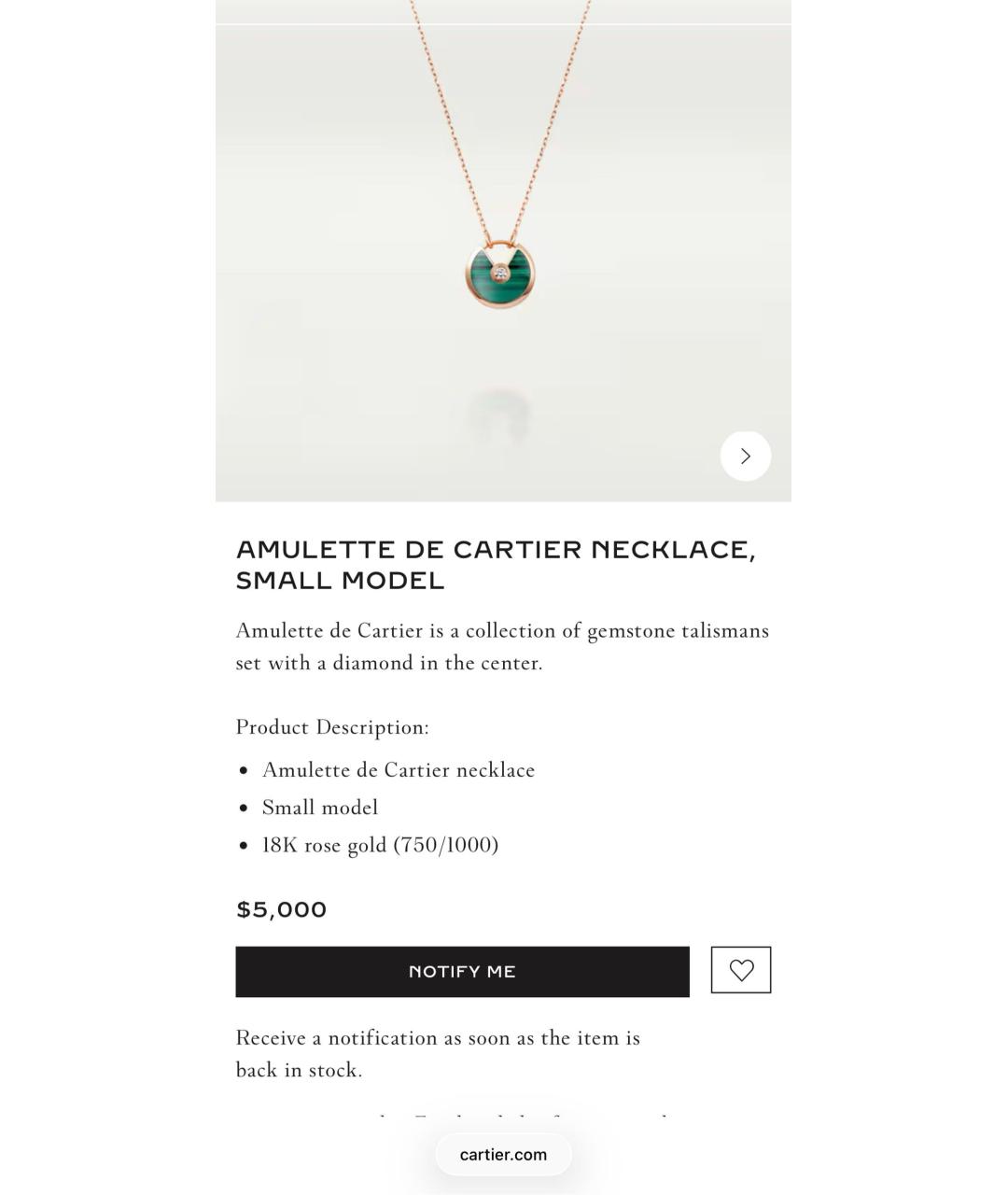CARTIER Золотое колье из розового золота, фото 7