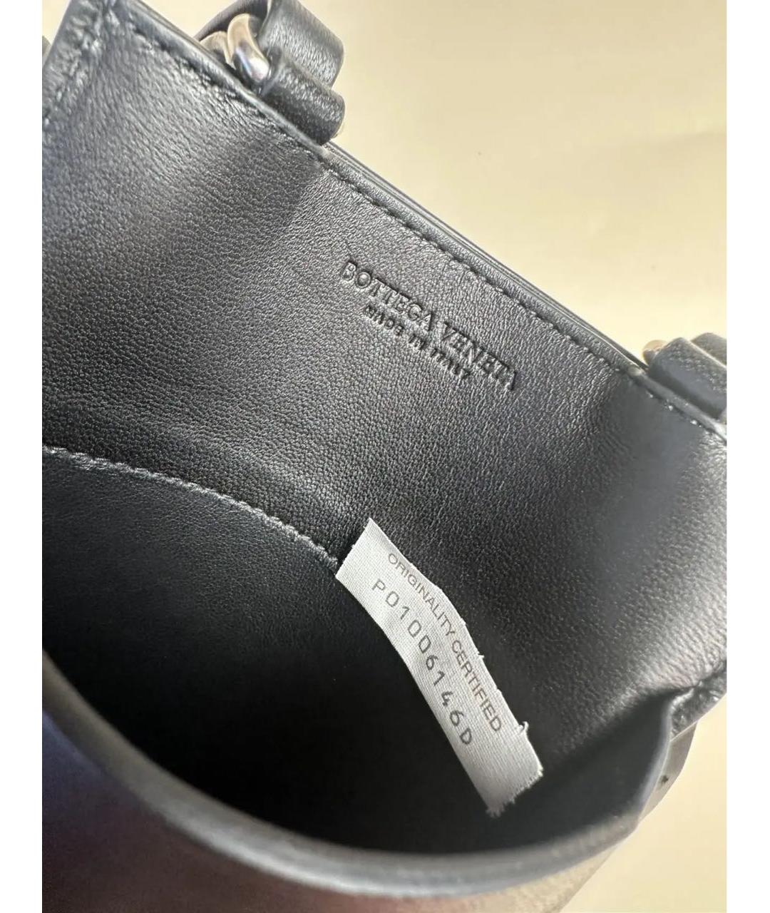 BOTTEGA VENETA Черная кожаная сумка на плечо, фото 7