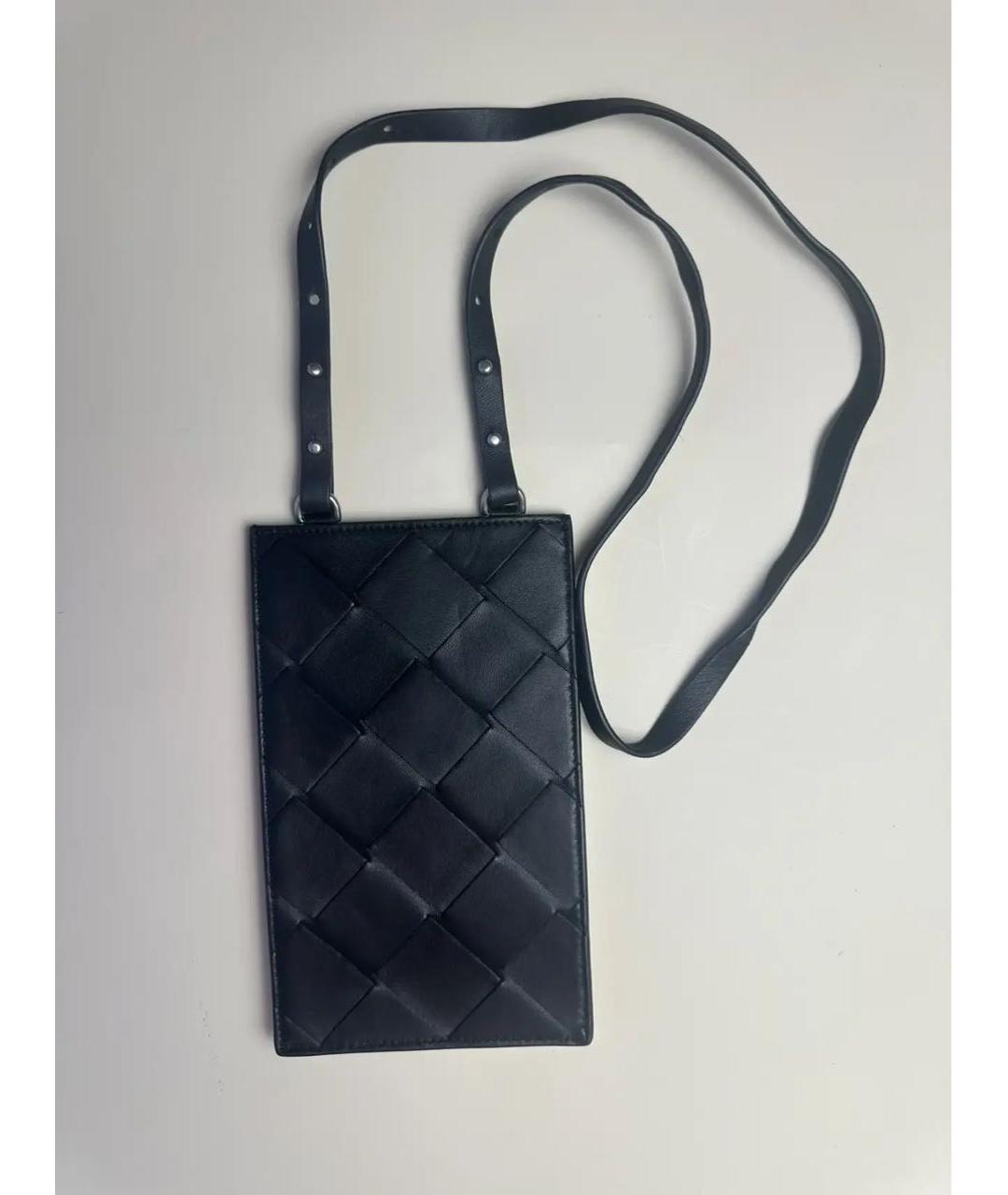 BOTTEGA VENETA Черная кожаная сумка на плечо, фото 9