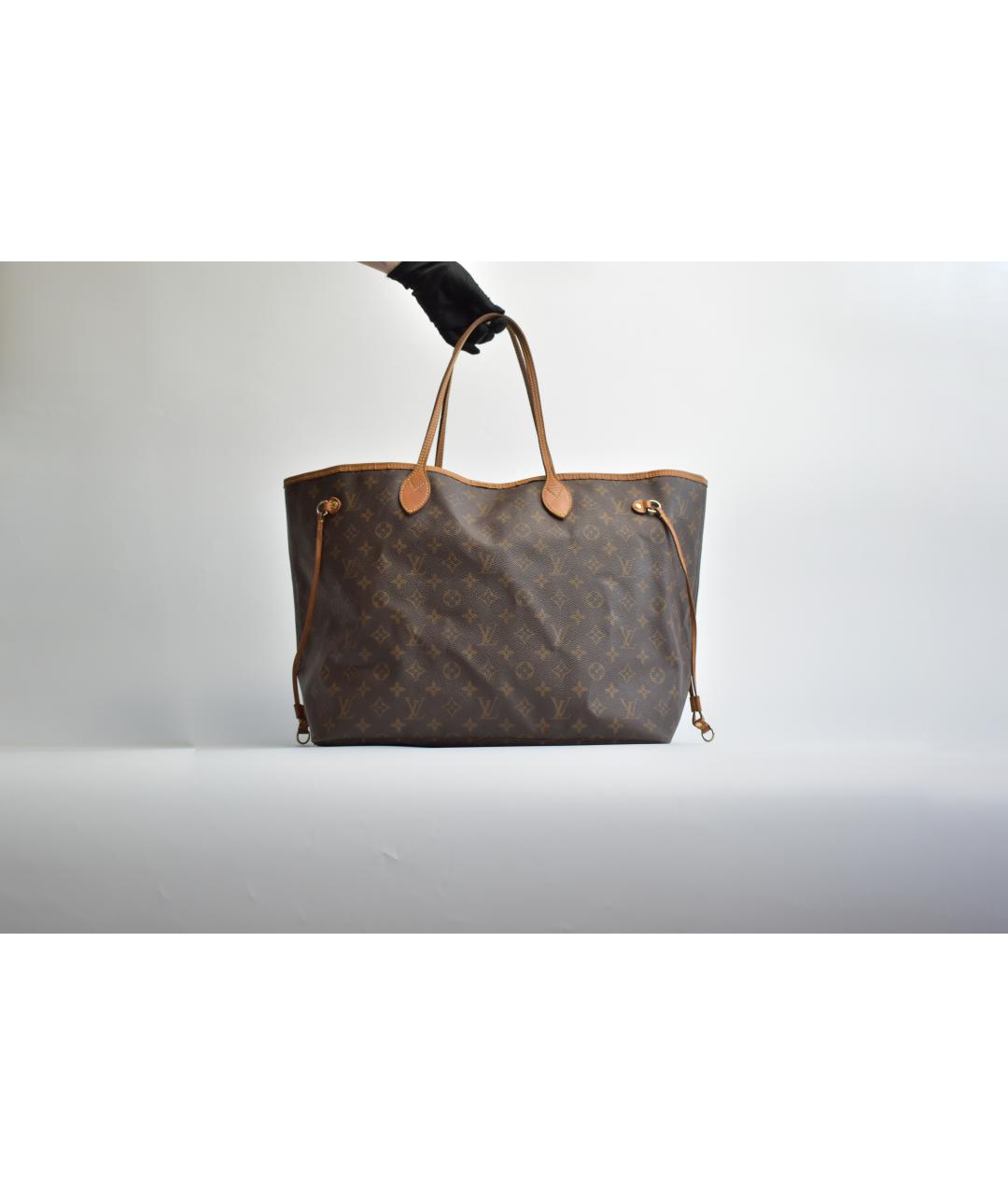 LOUIS VUITTON Коричневая канва сумка тоут, фото 3