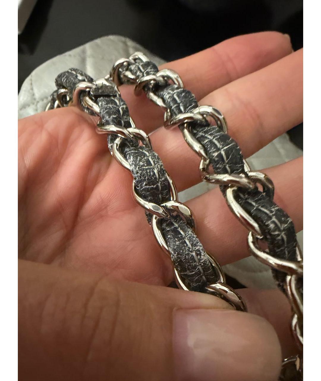 CHANEL Серая кожаная сумка через плечо, фото 3