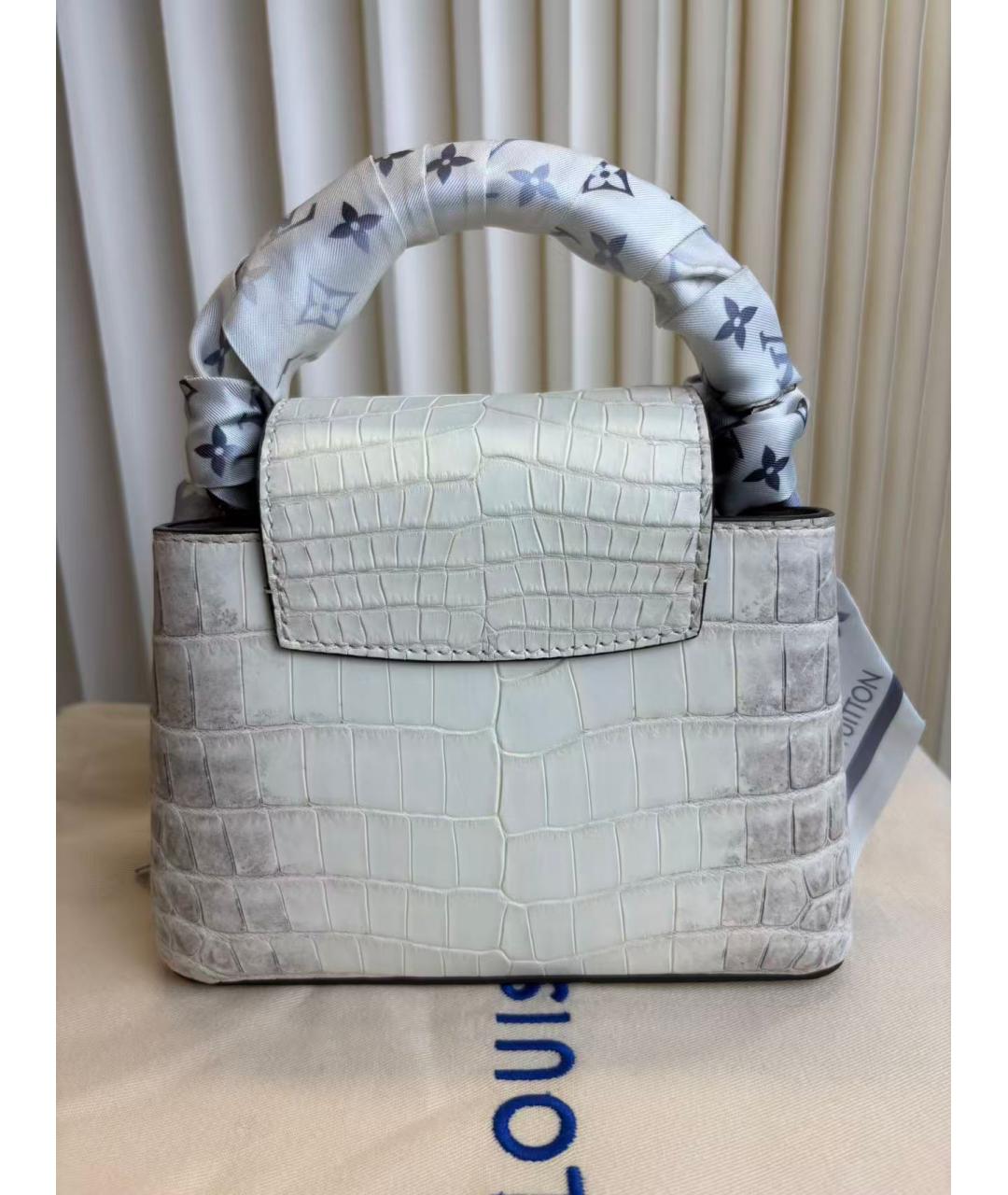 LOUIS VUITTON Белая сумка с короткими ручками из экзотической кожи, фото 3