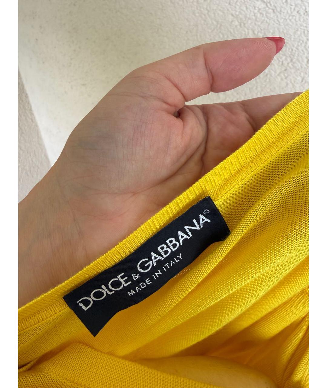 DOLCE&GABBANA Желтый шелковый кардиган, фото 7