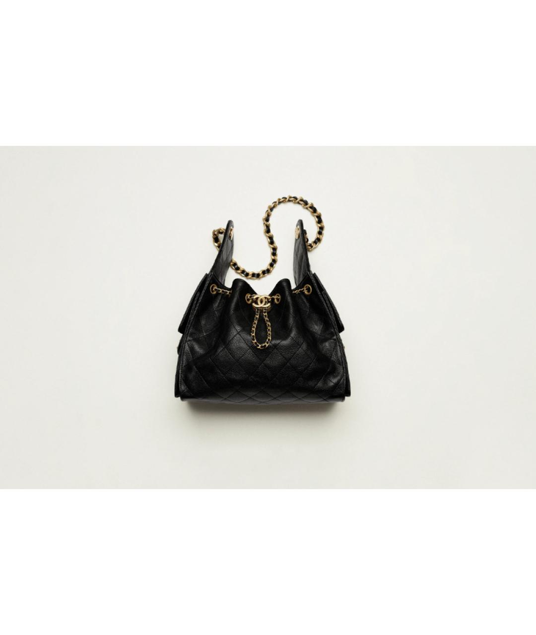 CHANEL Черная кожаная сумка через плечо, фото 4