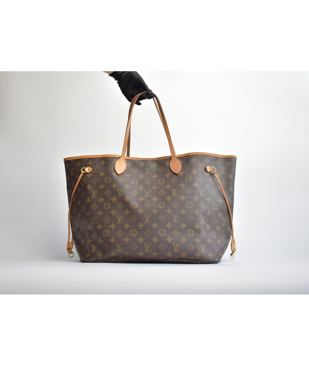 LOUIS VUITTON Коричневая канва сумка тоут, фото 3