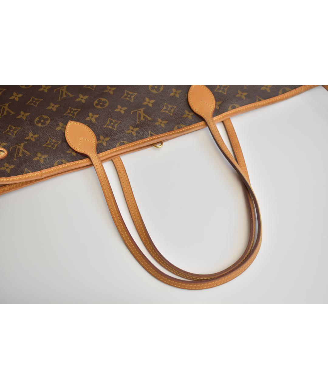 LOUIS VUITTON Коричневая канва сумка тоут, фото 7