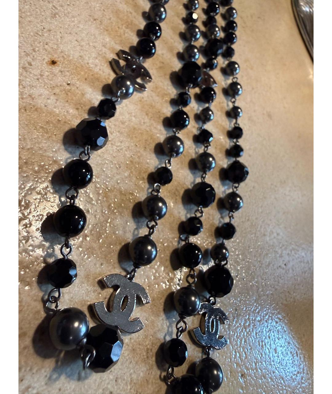 CHANEL Черное колье, фото 3