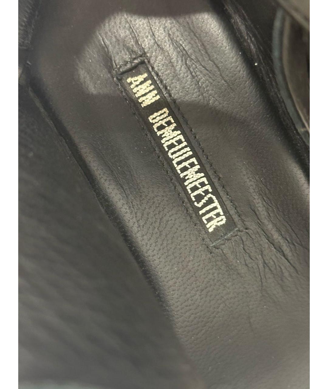 ANN DEMEULEMEESTER Черные кожаные босоножки, фото 6