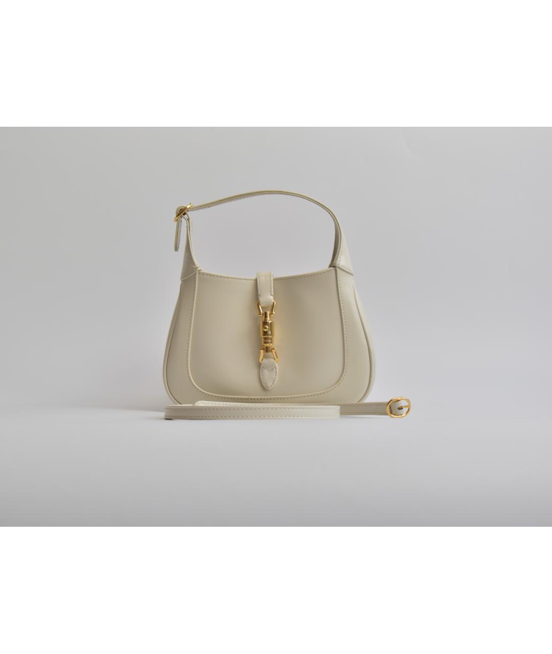 GUCCI Белая кожаная сумка с короткими ручками, фото 10