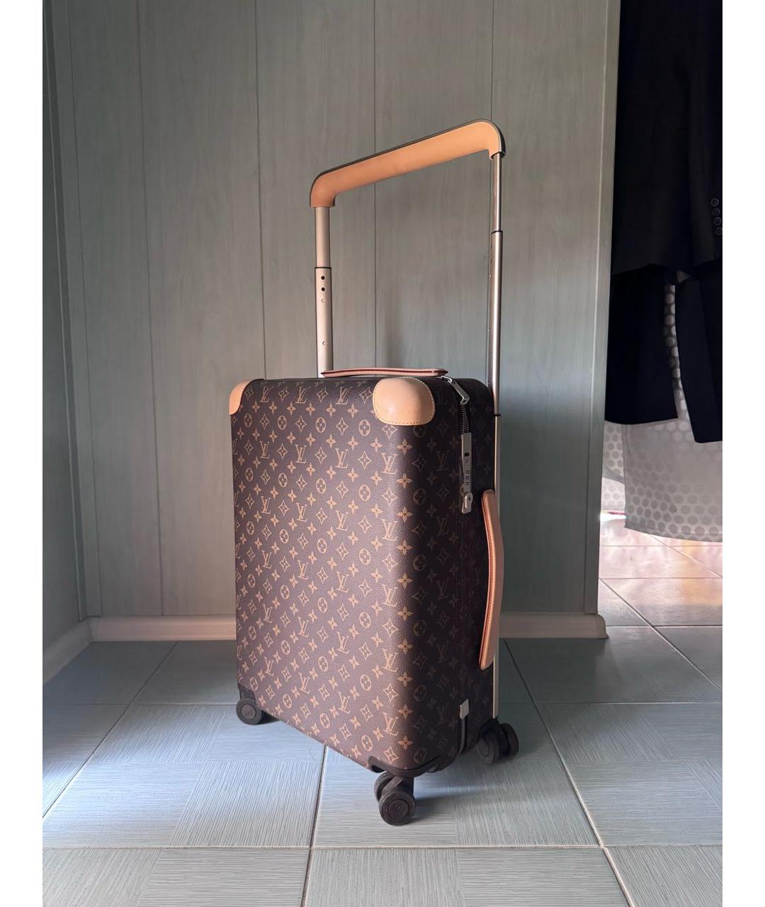 LOUIS VUITTON Коричневый канва чемодан, фото 4