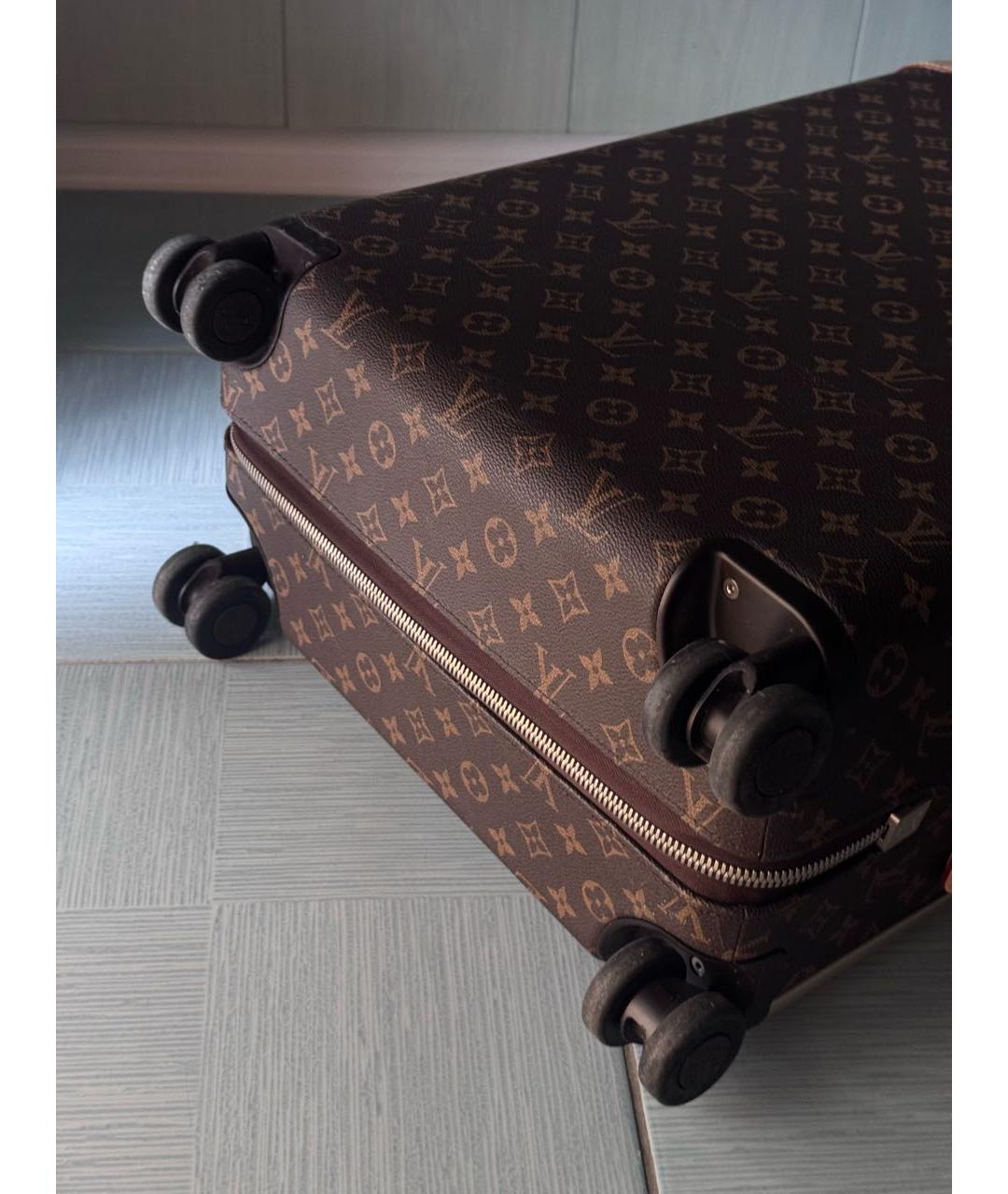 LOUIS VUITTON Коричневый канва чемодан, фото 3