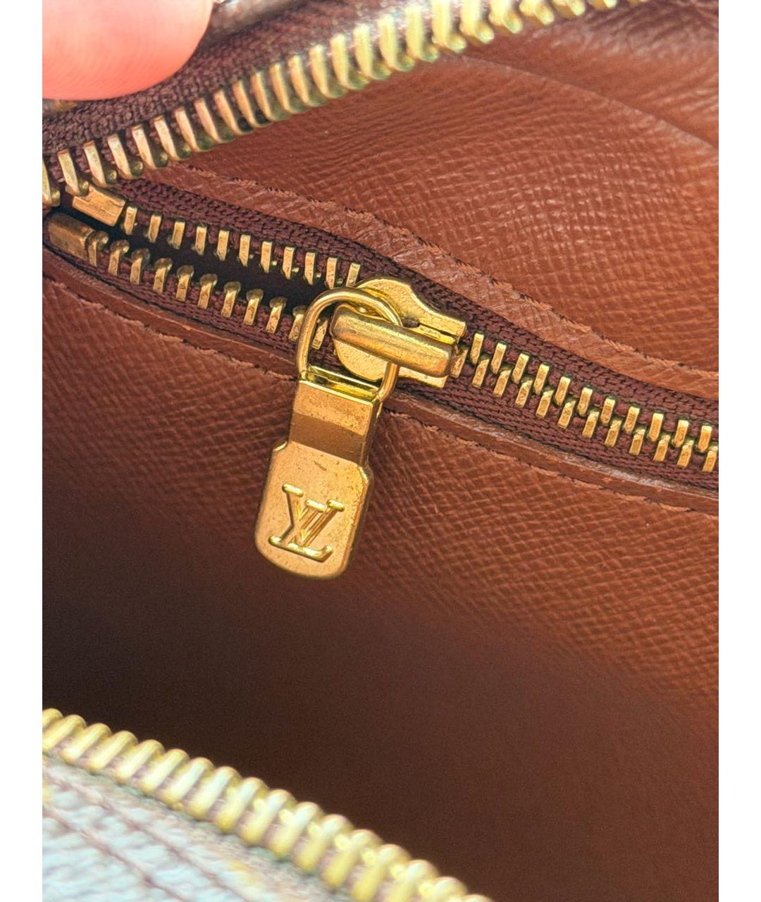 LOUIS VUITTON Коричневая канва сумка на плечо, фото 7