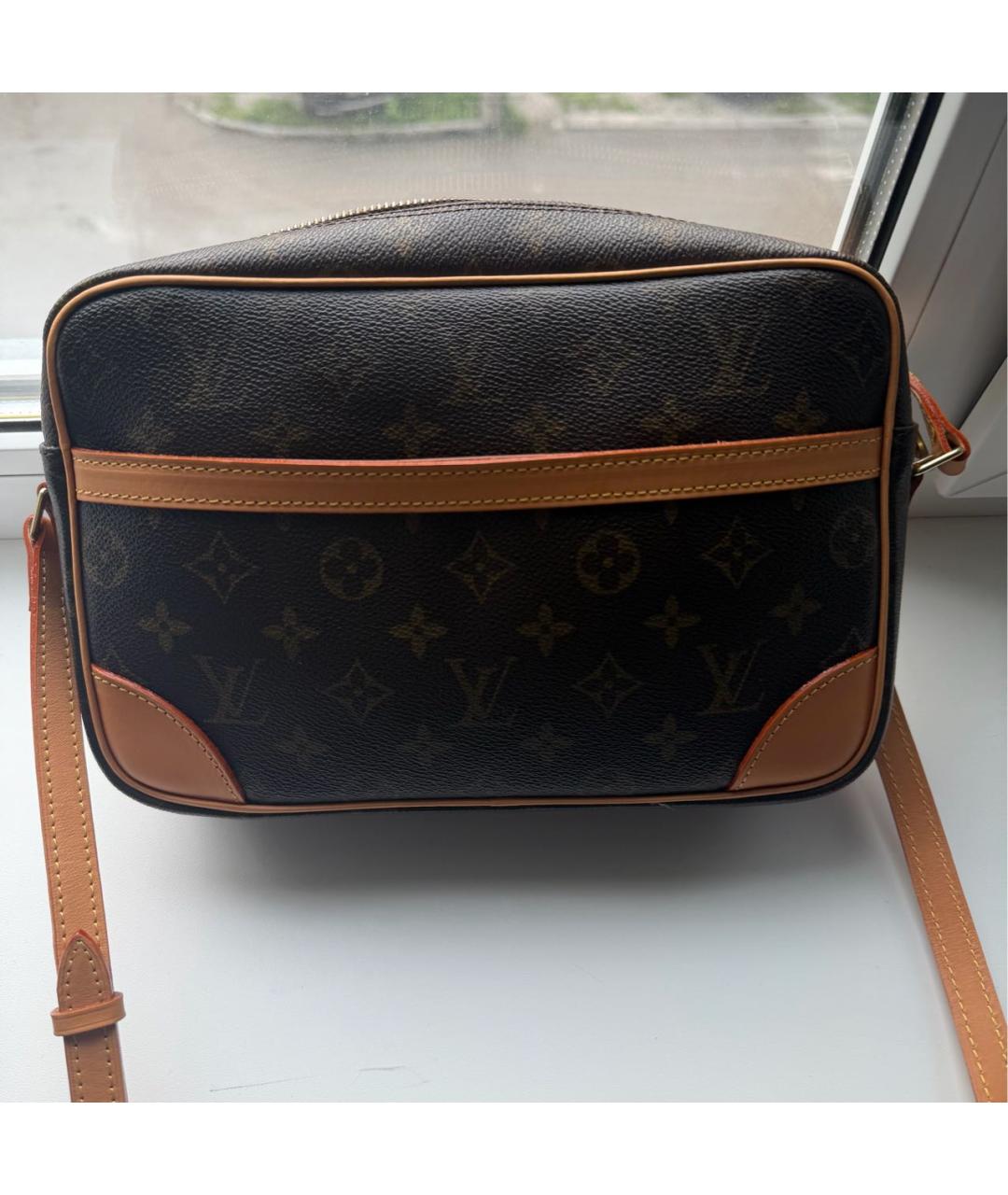 LOUIS VUITTON Коричневая канва сумка на плечо, фото 9