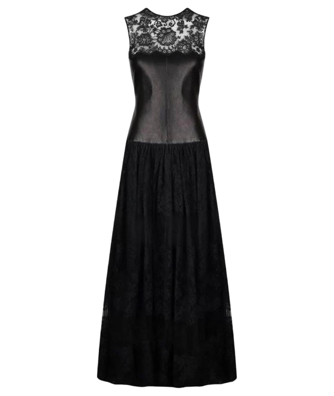 VALENTINO Черное кожаное вечернее платье, фото 1
