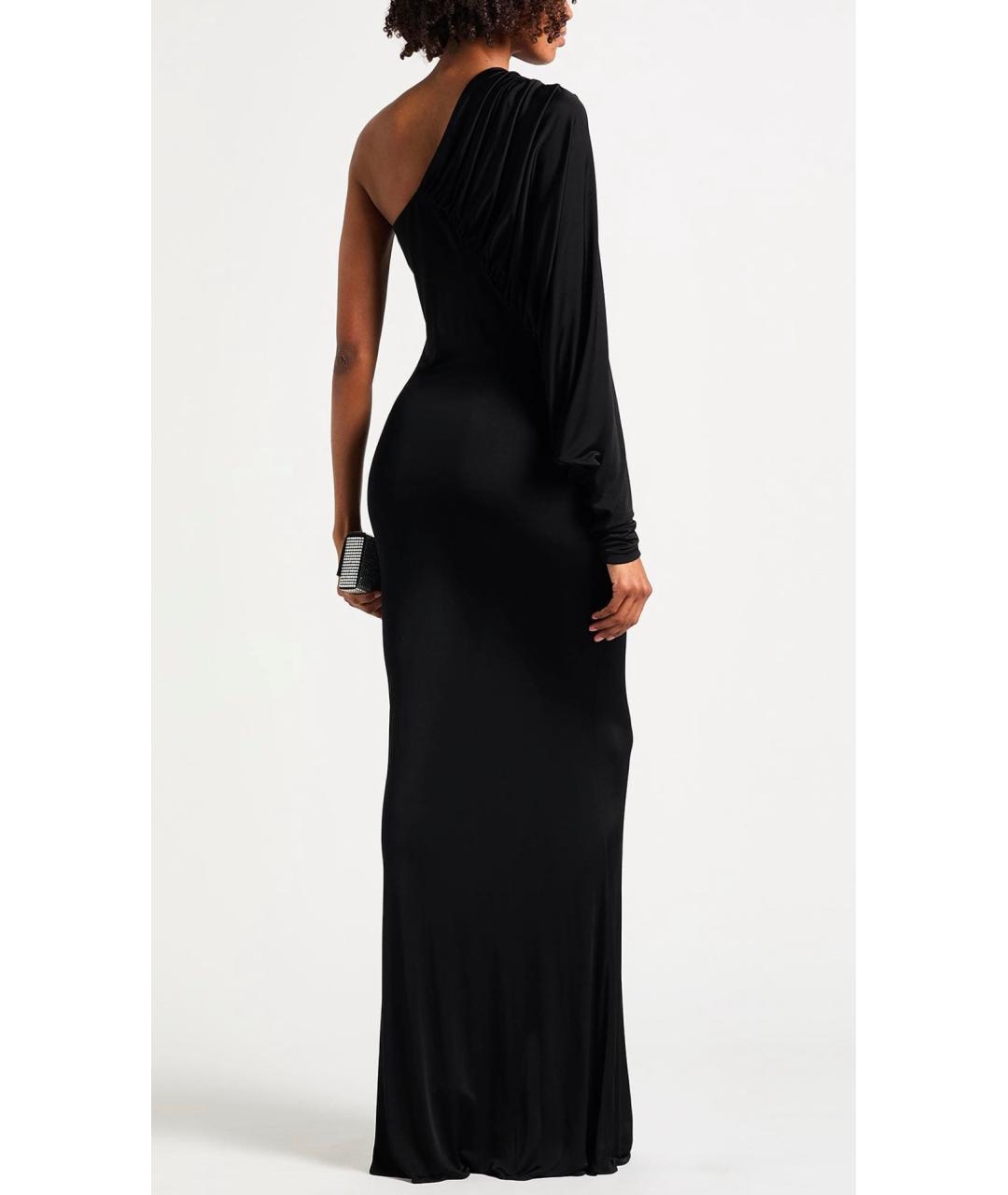 SAINT LAURENT Черное вискозное коктейльное платье, фото 3