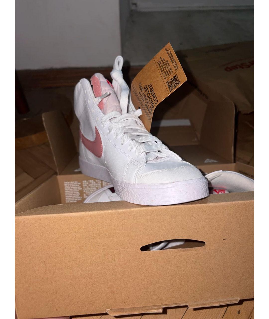 NIKE Белые кожаные кроссовки, фото 3