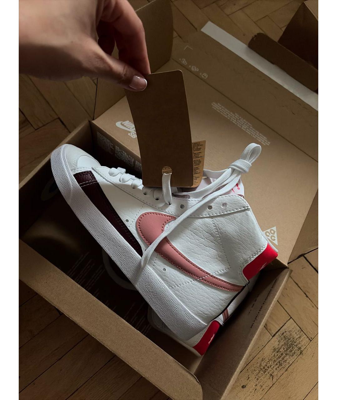 NIKE Белые кожаные кроссовки, фото 5