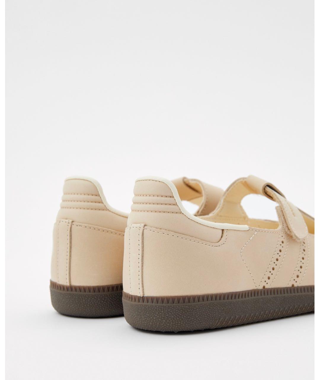 ADIDAS Бежевые кожаные балетки, фото 4