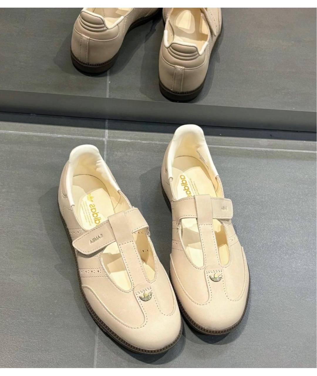 ADIDAS Бежевые кожаные балетки, фото 6