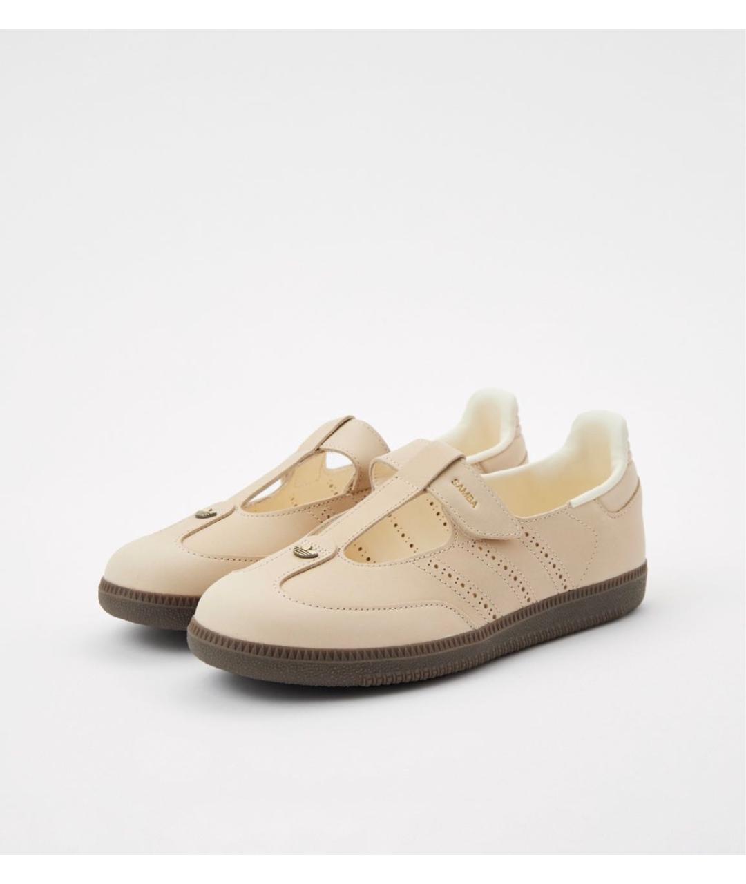 ADIDAS Бежевые кожаные балетки, фото 2