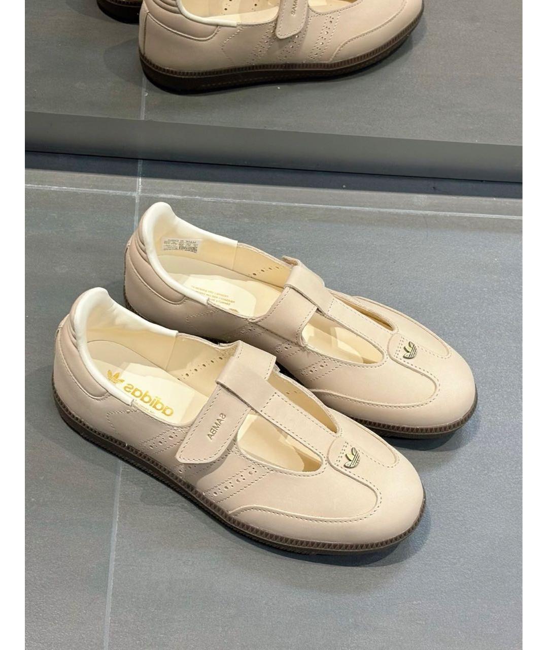 ADIDAS Бежевые кожаные балетки, фото 5
