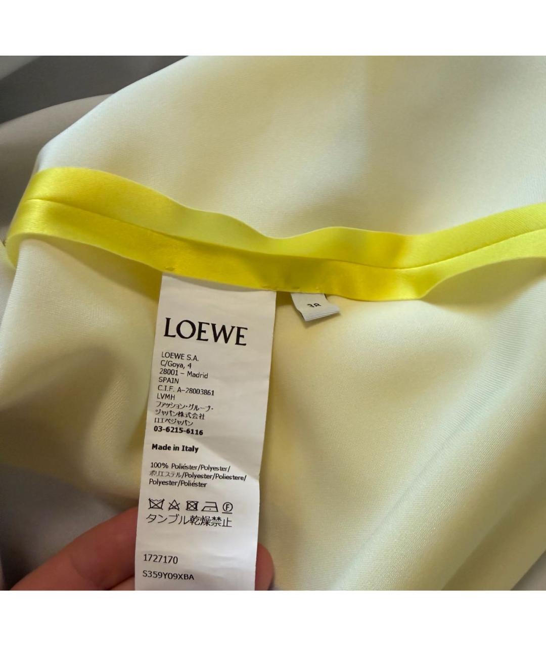 LOEWE Желтое полиэстеровое повседневное платье, фото 7