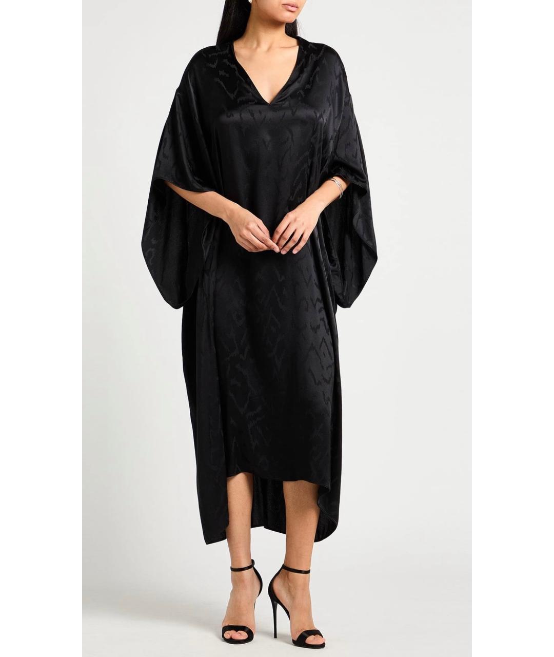 SAINT LAURENT Черное шелковое коктейльное платье, фото 2