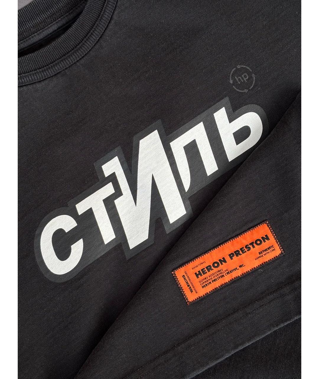HERON PRESTON Черная хлопковая футболка, фото 3