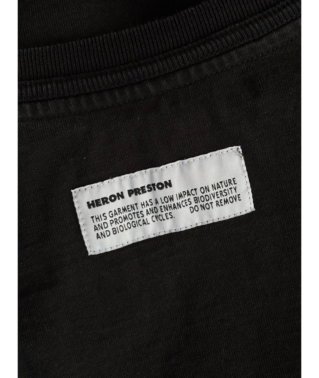 HERON PRESTON Черная хлопковая футболка, фото 5
