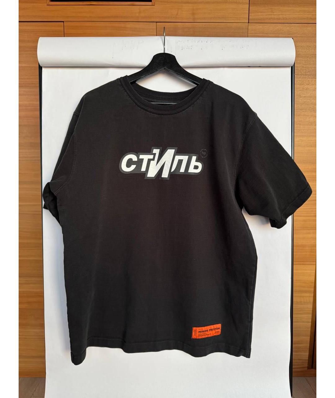 HERON PRESTON Черная хлопковая футболка, фото 4
