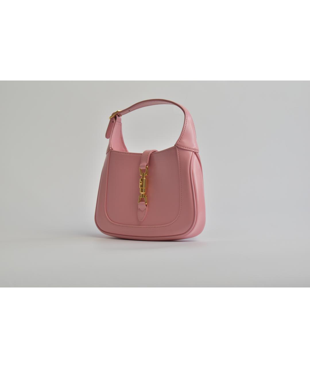 GUCCI Розовая кожаная сумка с короткими ручками, фото 2