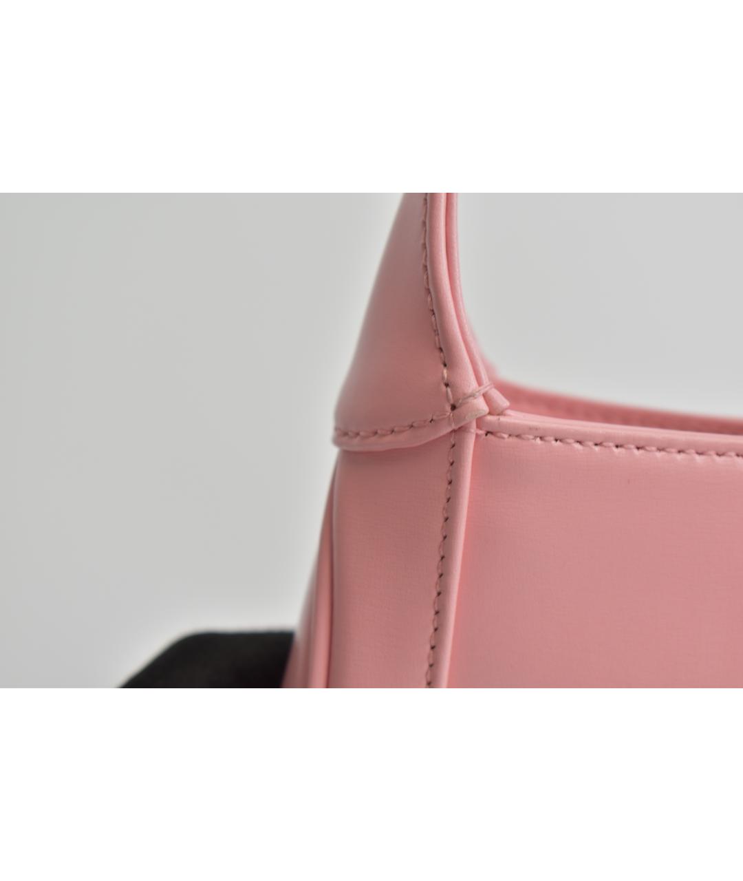 GUCCI Розовая кожаная сумка с короткими ручками, фото 8