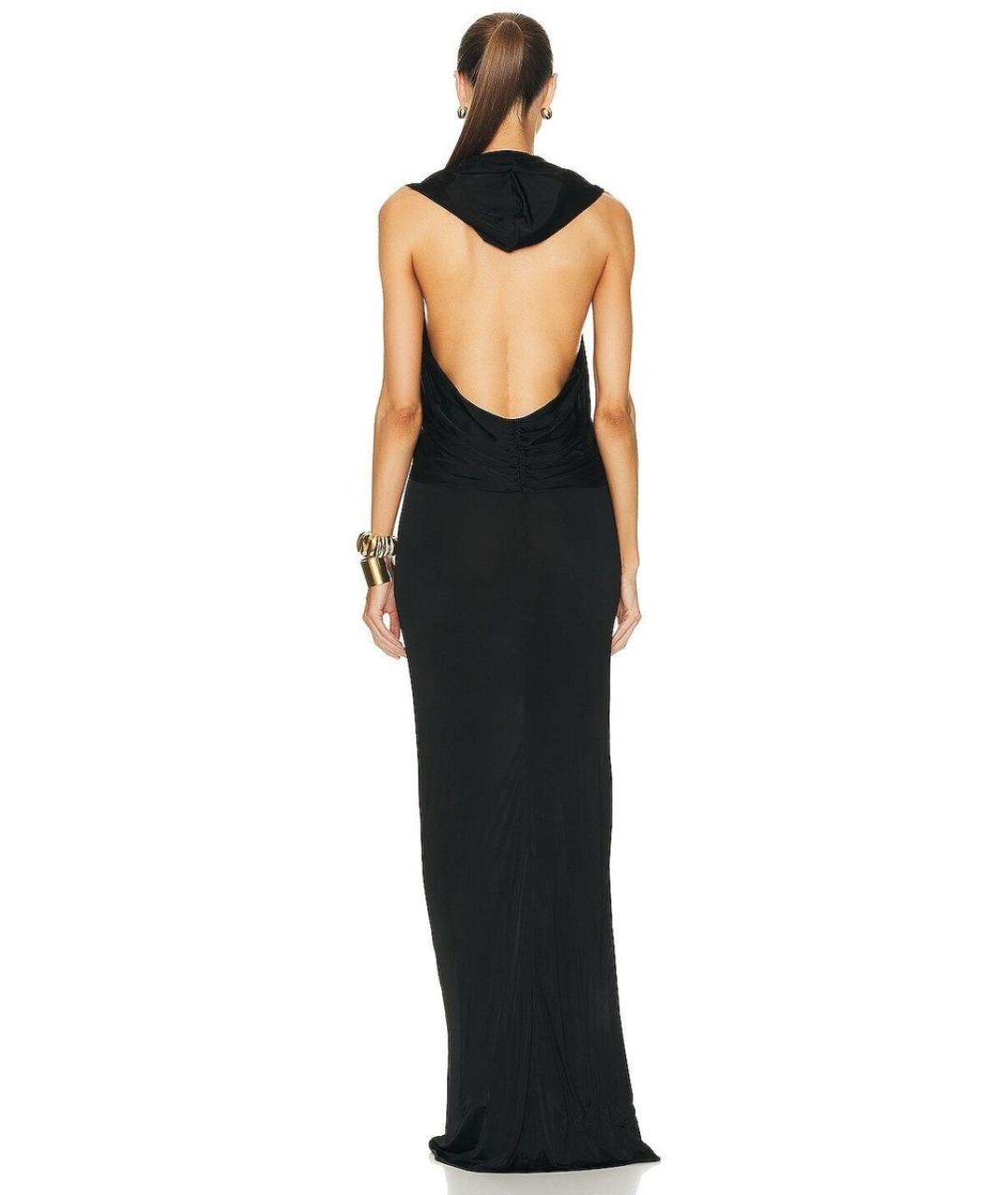 SAINT LAURENT Черное вискозное коктейльное платье, фото 5