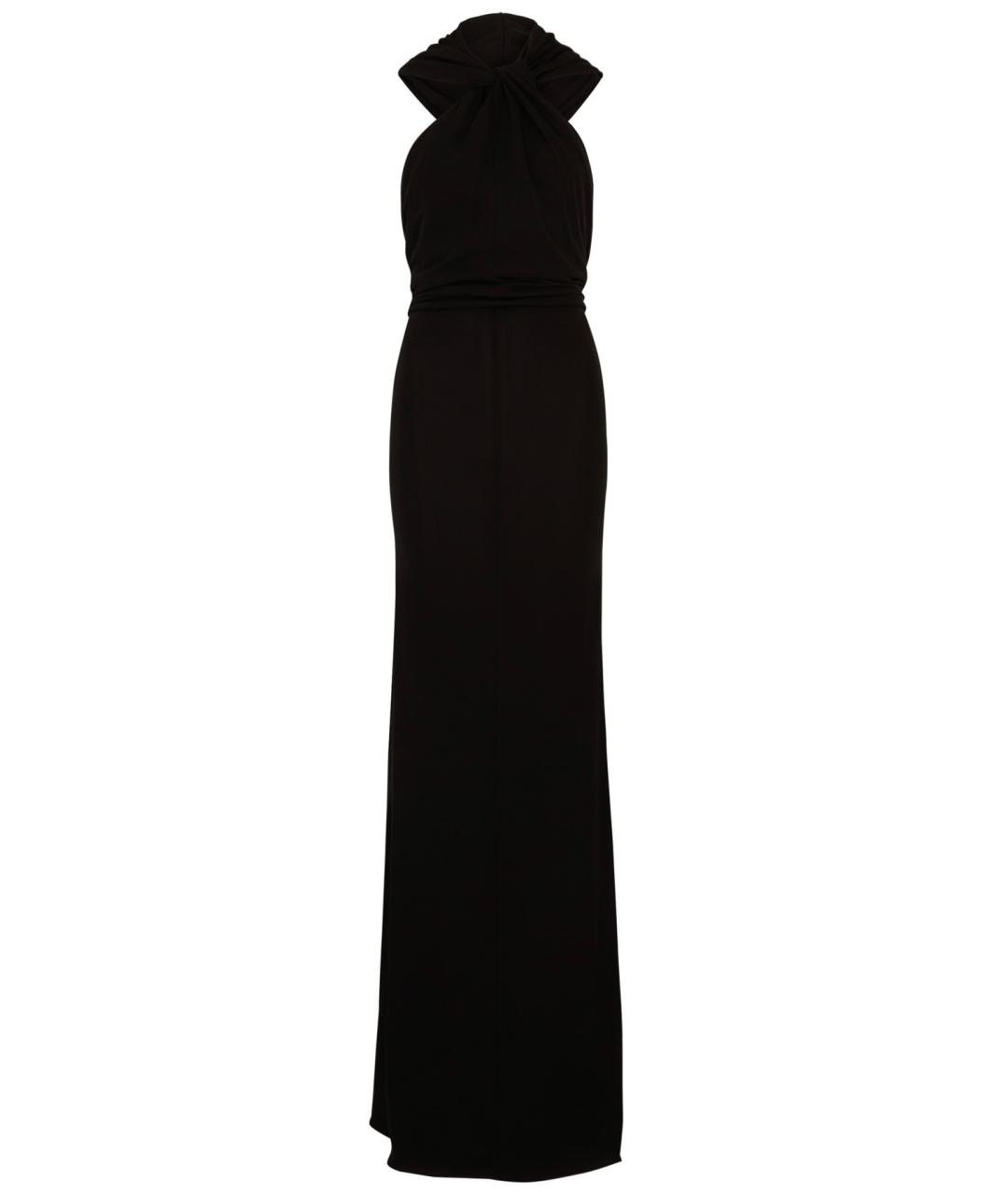 SAINT LAURENT Черное вискозное коктейльное платье, фото 1
