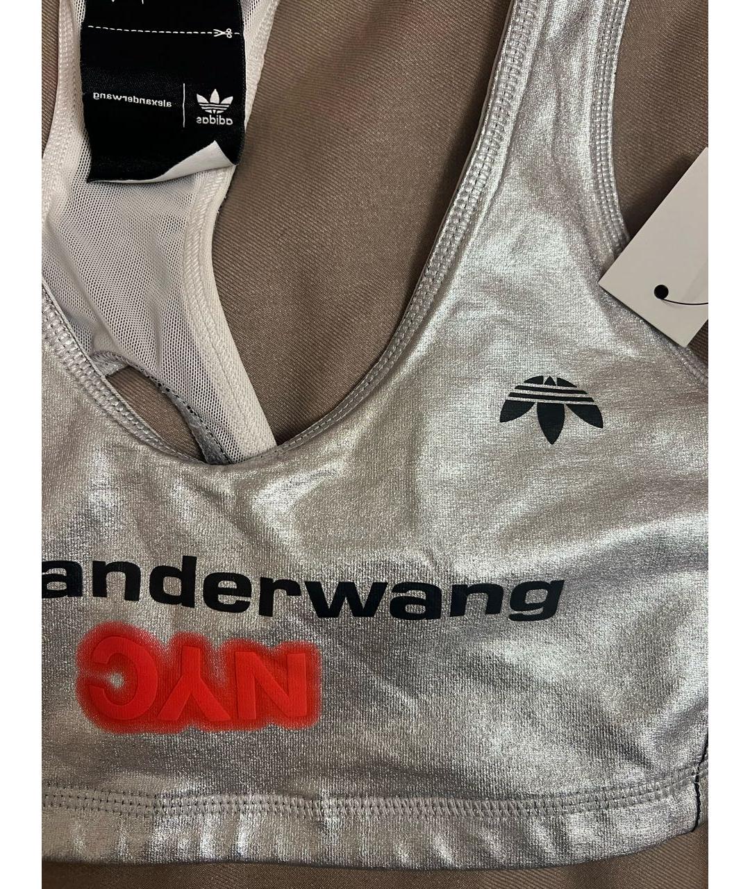 ALEXANDER WANG Серебряная майка, фото 4
