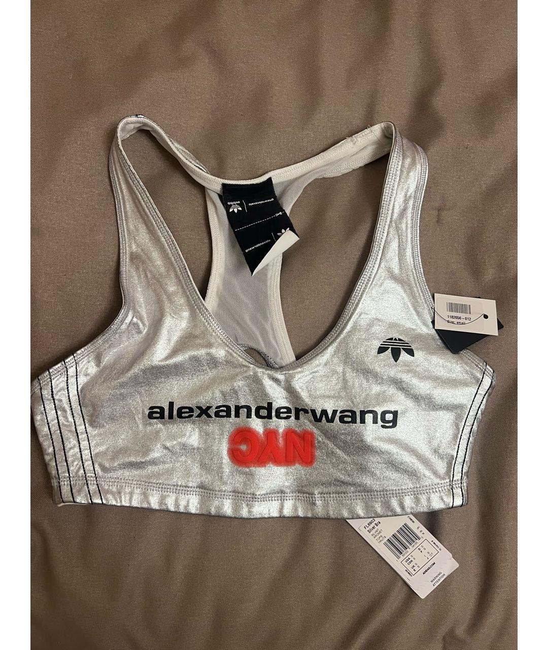 ALEXANDER WANG Серебряная майка, фото 5