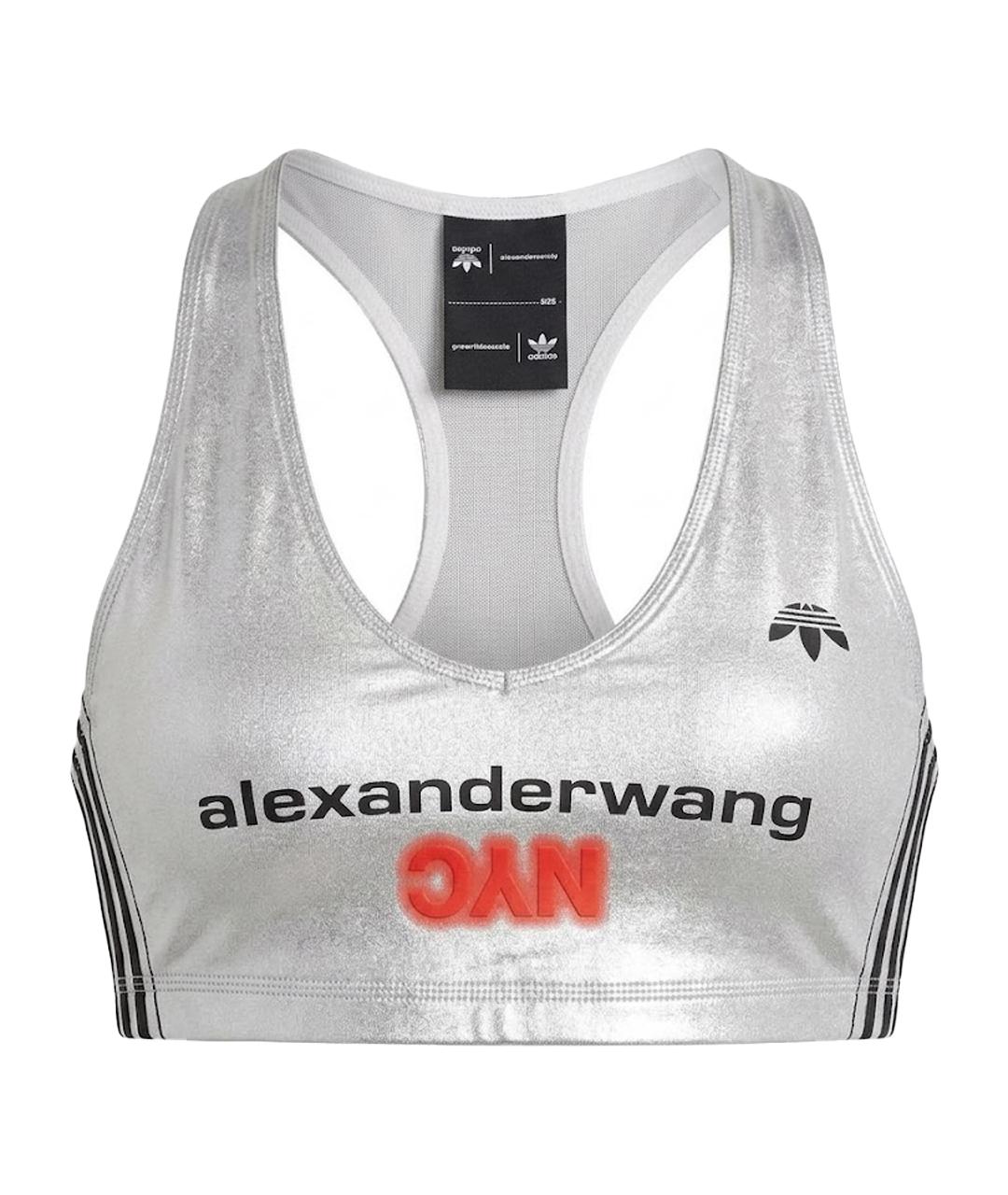 ALEXANDER WANG Серебряная майка, фото 1