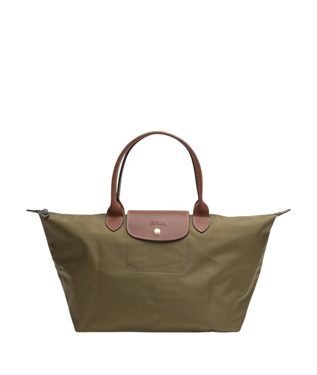 LONGCHAMP Зеленая синтетическая сумка тоут, фото 1