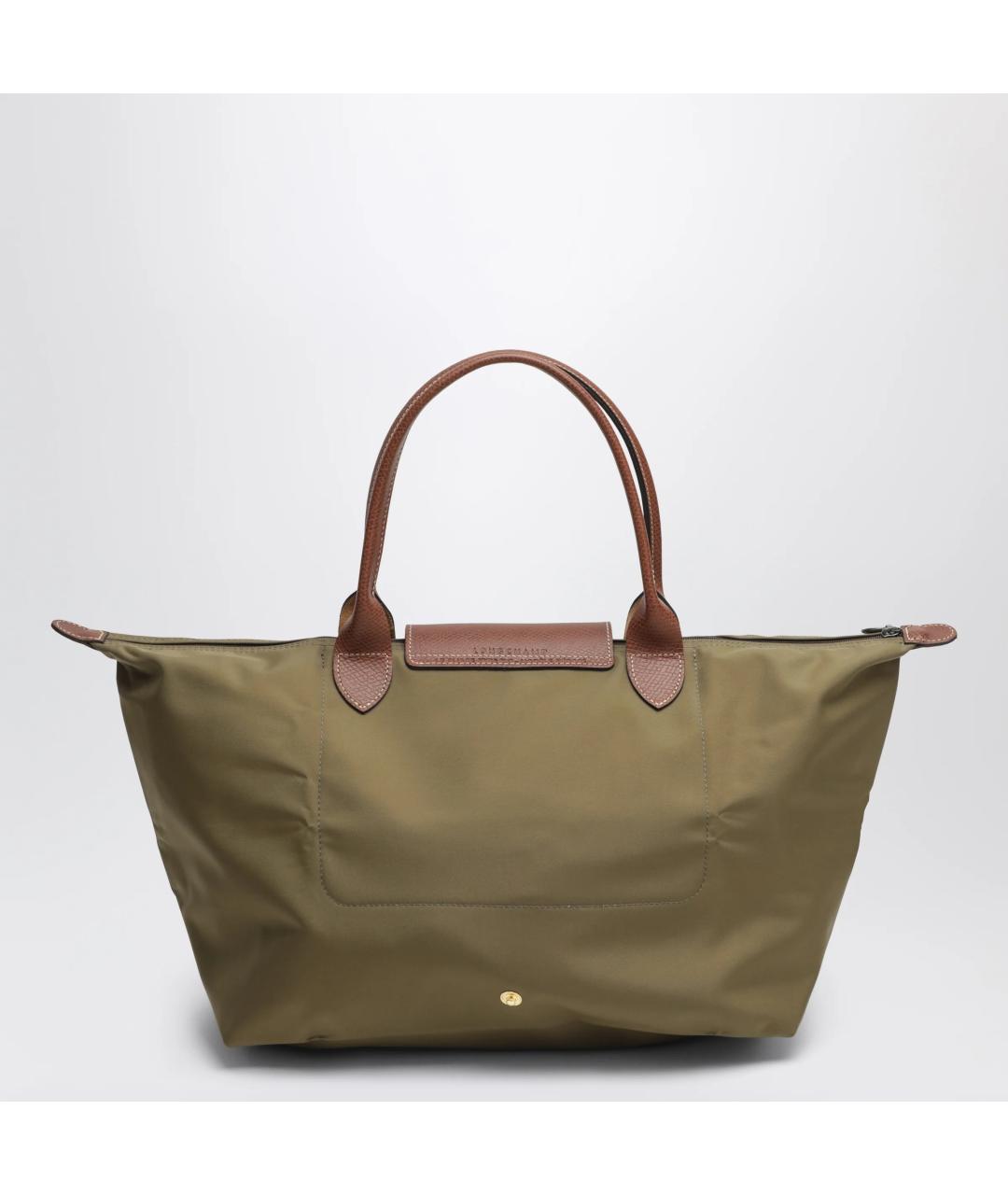 LONGCHAMP Зеленая синтетическая сумка тоут, фото 2