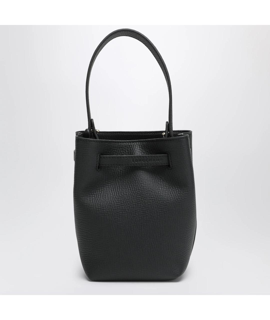 LONGCHAMP Черная кожаная сумка тоут, фото 2