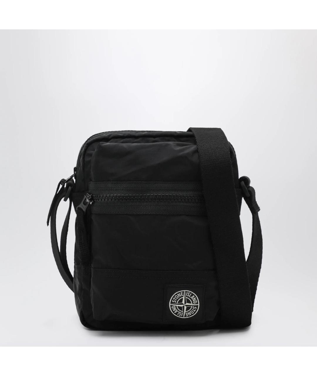 STONE ISLAND Черная нейлоновая сумка на плечо, фото 3