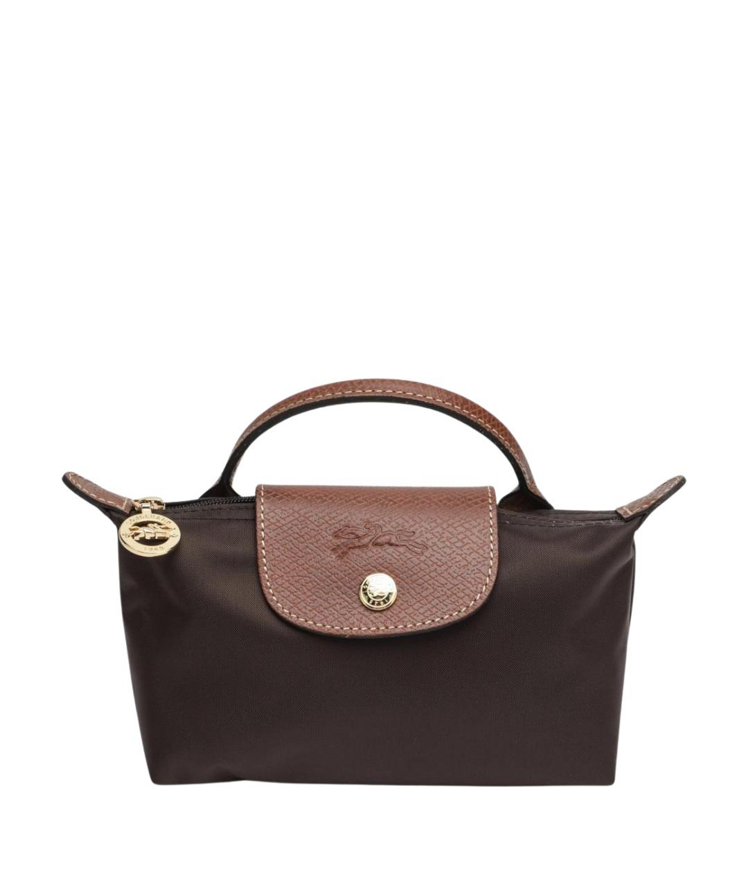 LONGCHAMP Коричневая синтетическая сумка с короткими ручками, фото 1