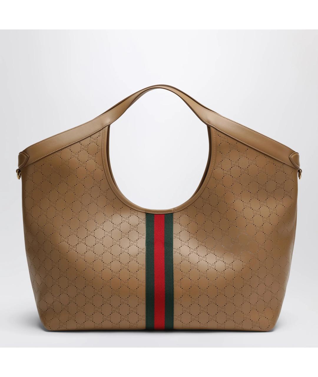 GUCCI Бежевая кожаная сумка тоут, фото 2
