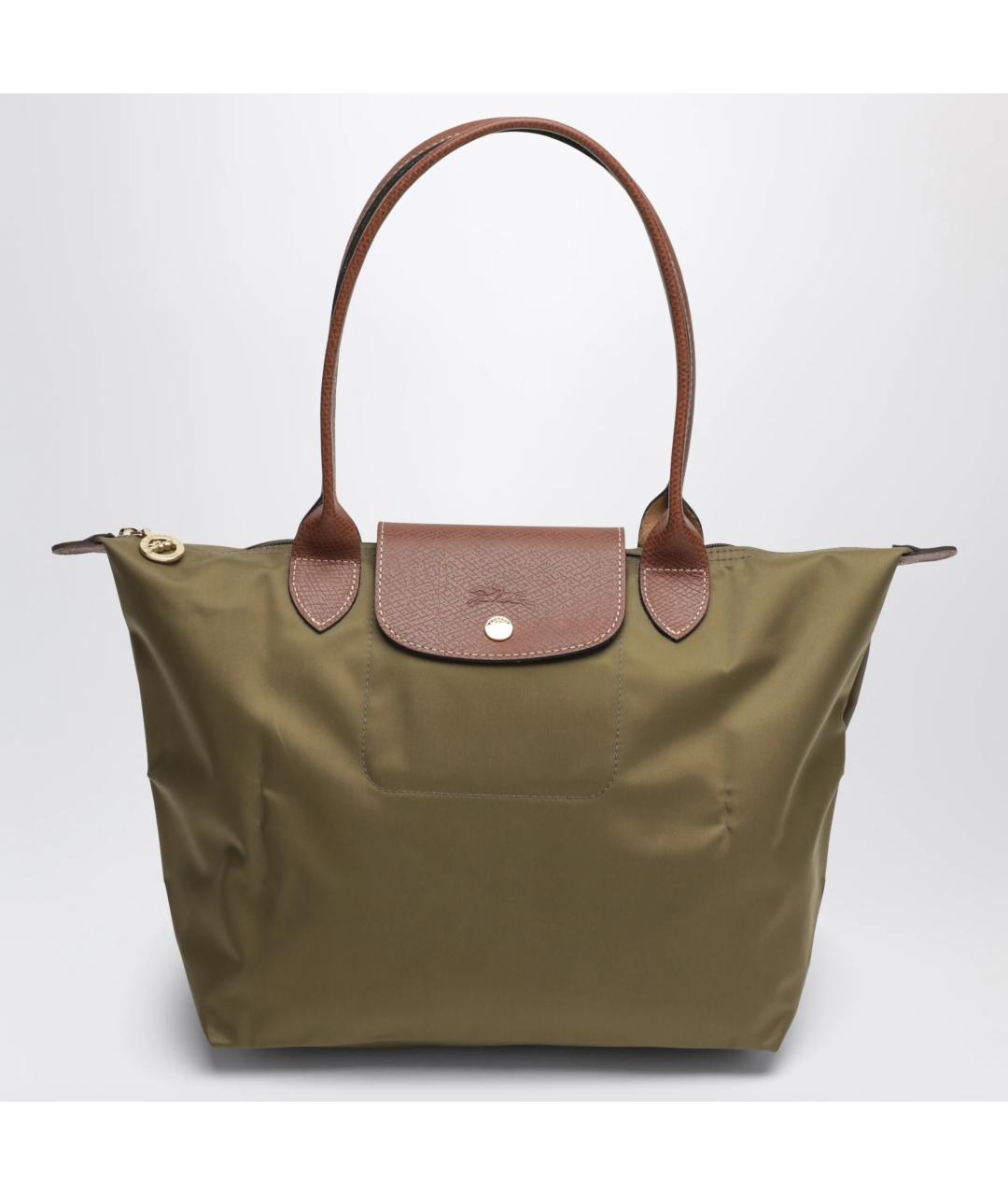 LONGCHAMP Зеленая синтетическая сумка тоут, фото 3