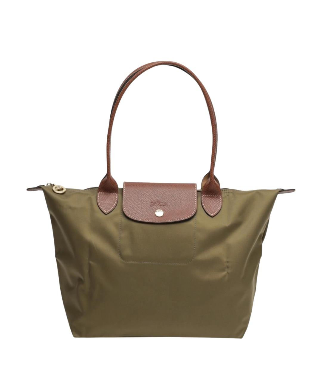 LONGCHAMP Зеленая синтетическая сумка тоут, фото 1